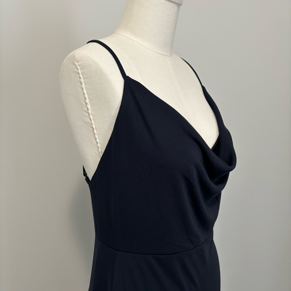 NWT Club Monaco Cowl Neck Maxi Dress Navy Blue Low Back Size Small - Picture 6 of 14